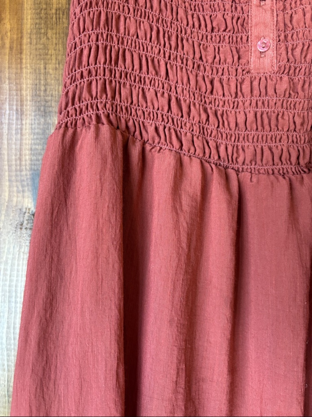 Smocked Spaghetti Strap Maxi Dress - Dusty Rose - Picture 5 of 10